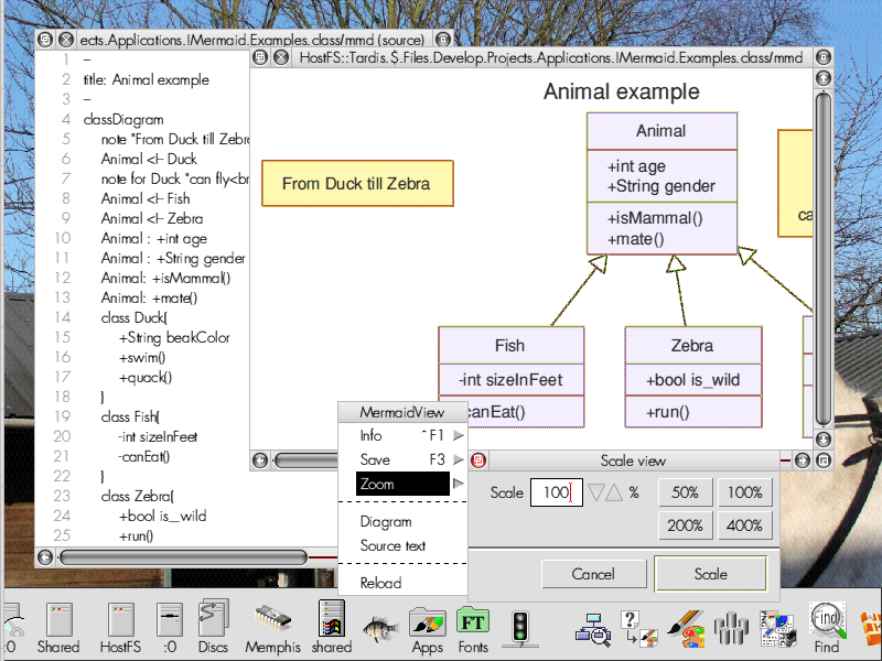 Markup and rendered diagram
